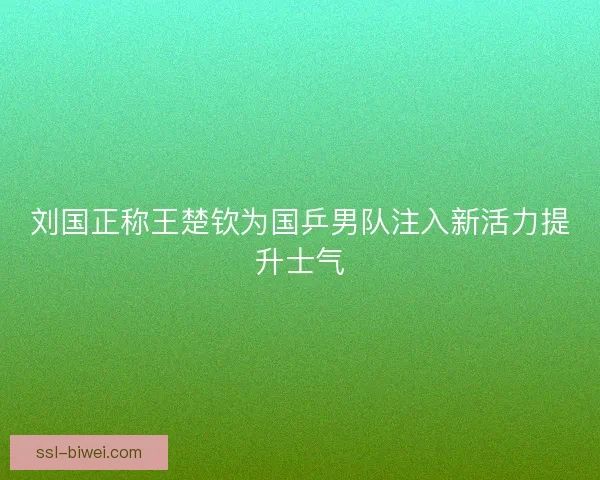 刘国正称王楚钦为国乒男队注入新活力提升士气